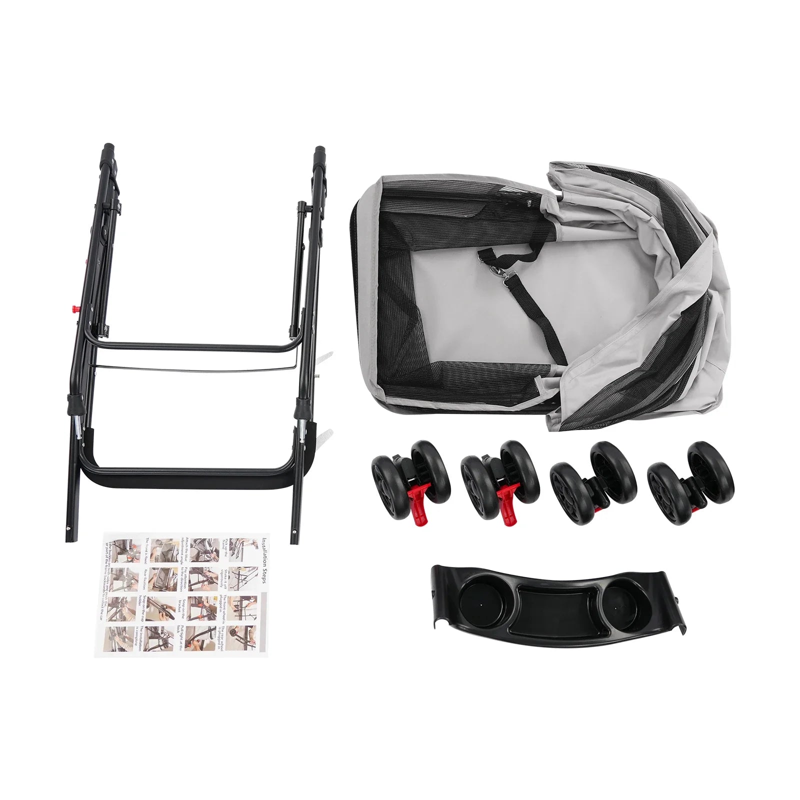 Foldable Lightweight Pet Cart For Small To Medium Dogs And Cats Outdoor Dog Walking Is Effortless