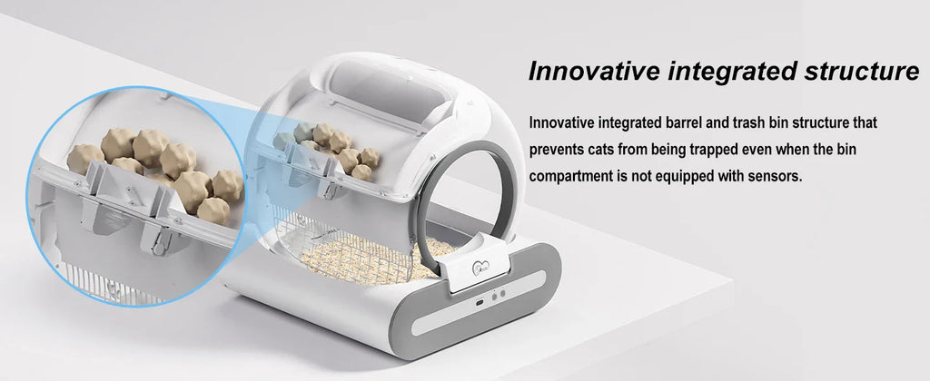 Smart Self-Cleaning Cat Litter Box – Wi-Fi Connected, Safe & Elegant