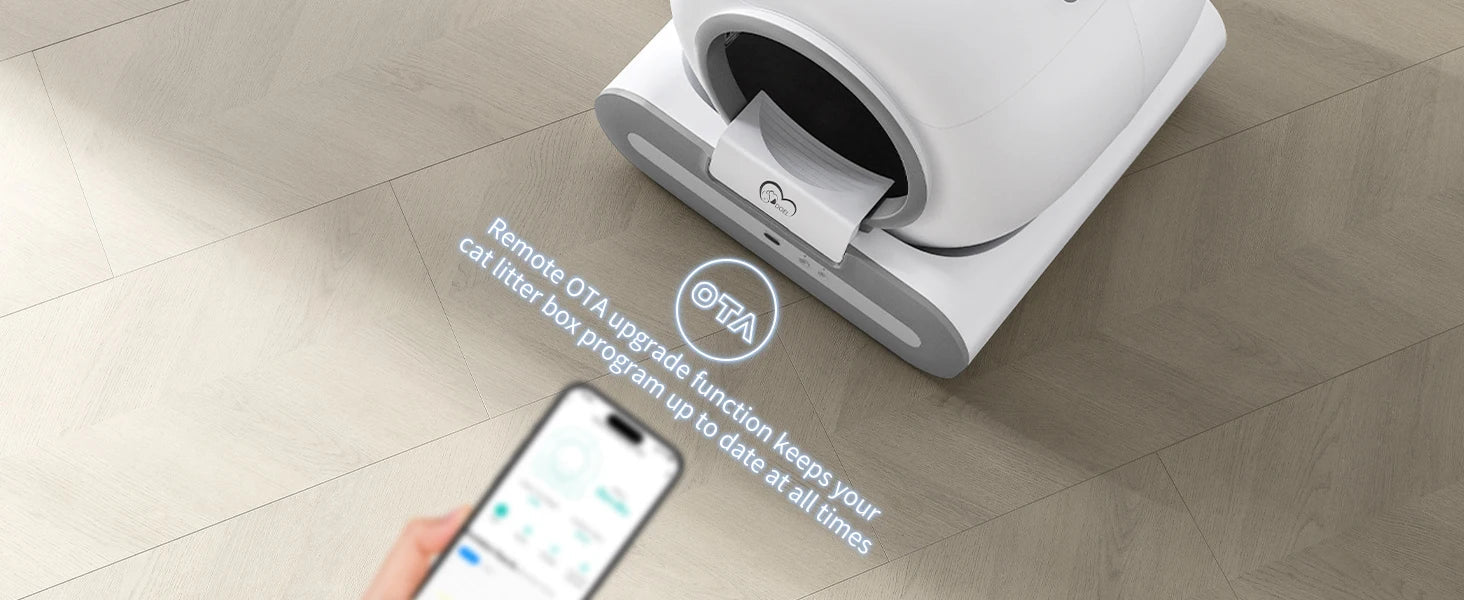 Smart Self-Cleaning Cat Litter Box – Wi-Fi Connected, Safe & Elegant