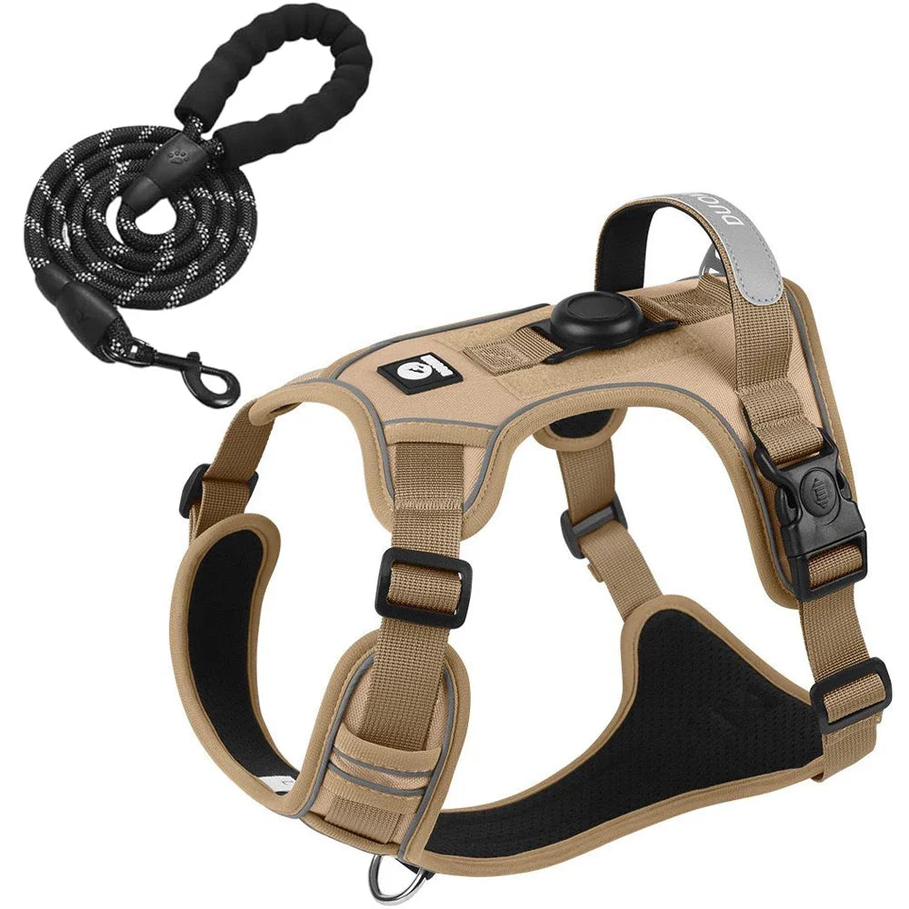 Dog Harness With AirTag Holder And Leash Set