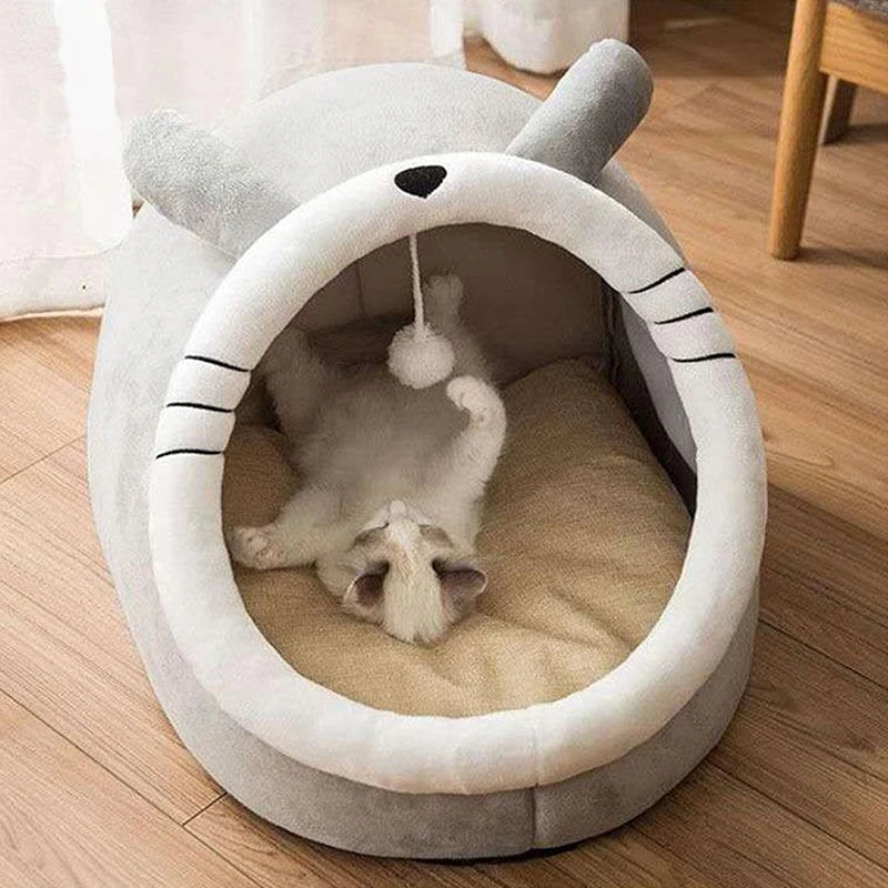 Deep Sleep Sanctuary – Foldable Cotton Cat Cave Bed