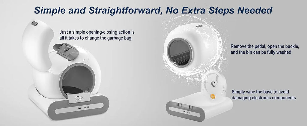 Smart Self-Cleaning Cat Litter Box – Wi-Fi Connected, Safe & Elegant