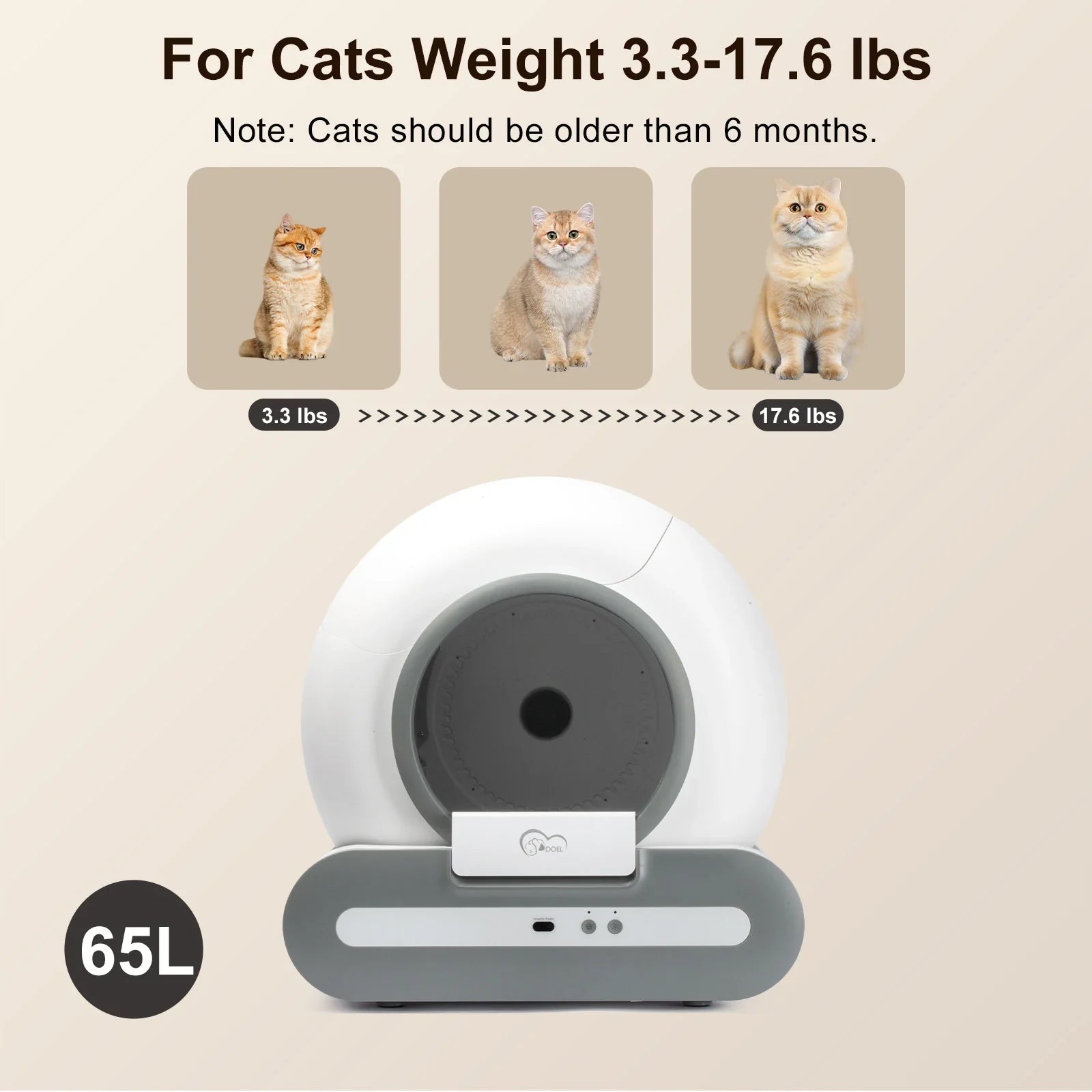 Smart Self-Cleaning Cat Litter Box – Wi-Fi Connected, Safe & Elegant